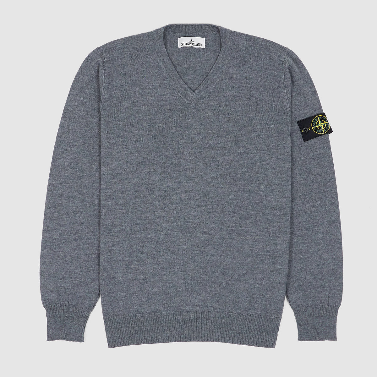 Stone Island Light Knitted V-Neck Wool Jumper