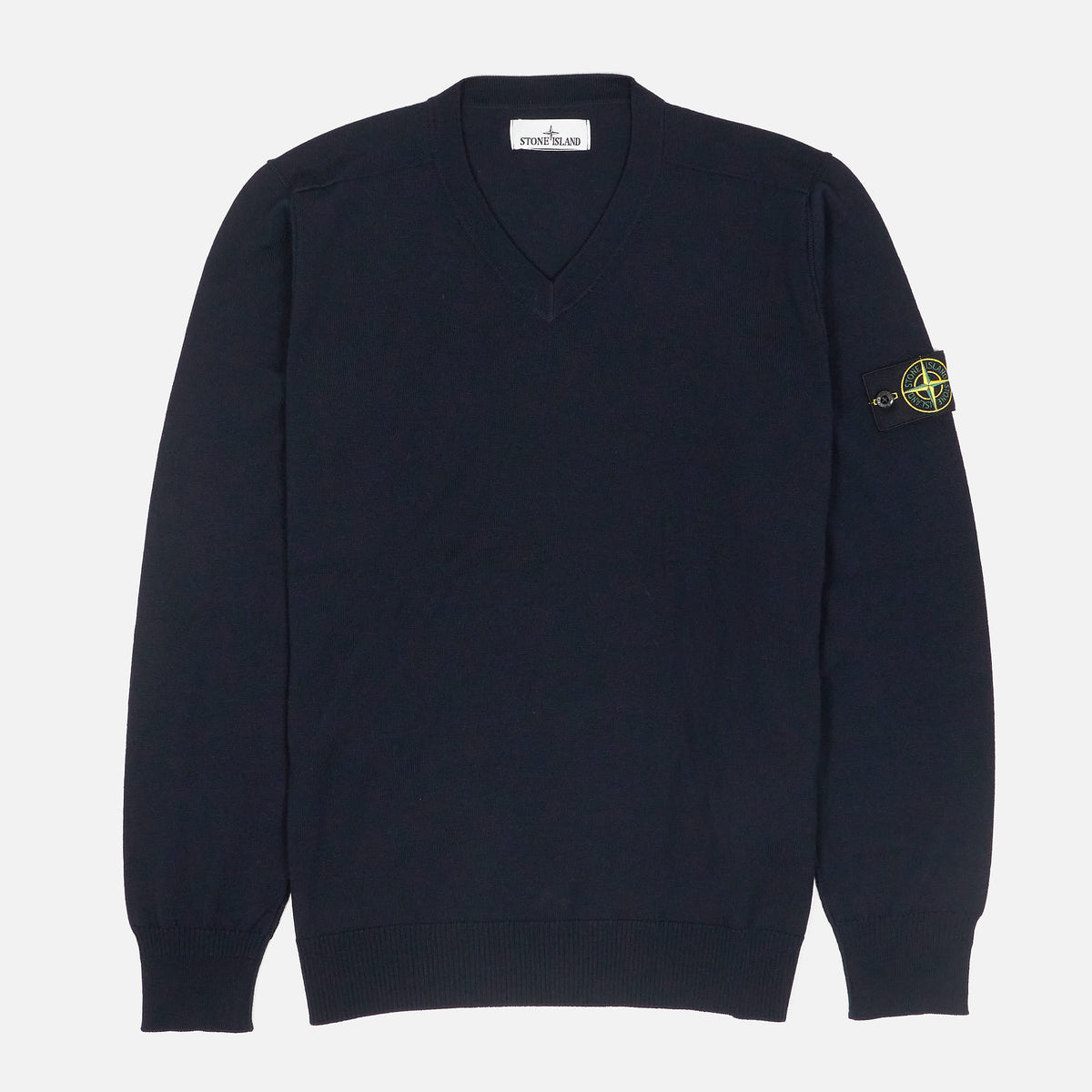 Stone Island Light Knitted V-Neck Wool Jumper