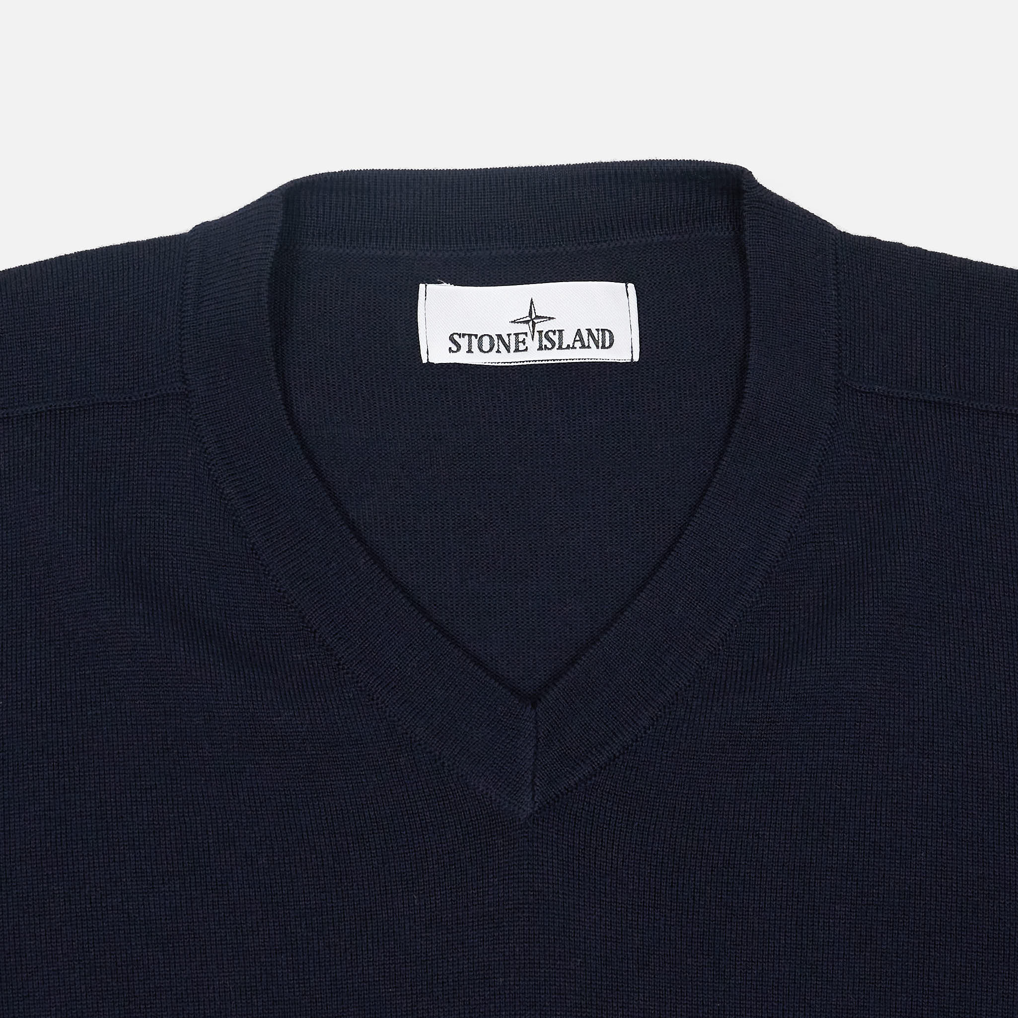 Stone Island Light Knitted V-Neck Wool Jumper - DeeCee style