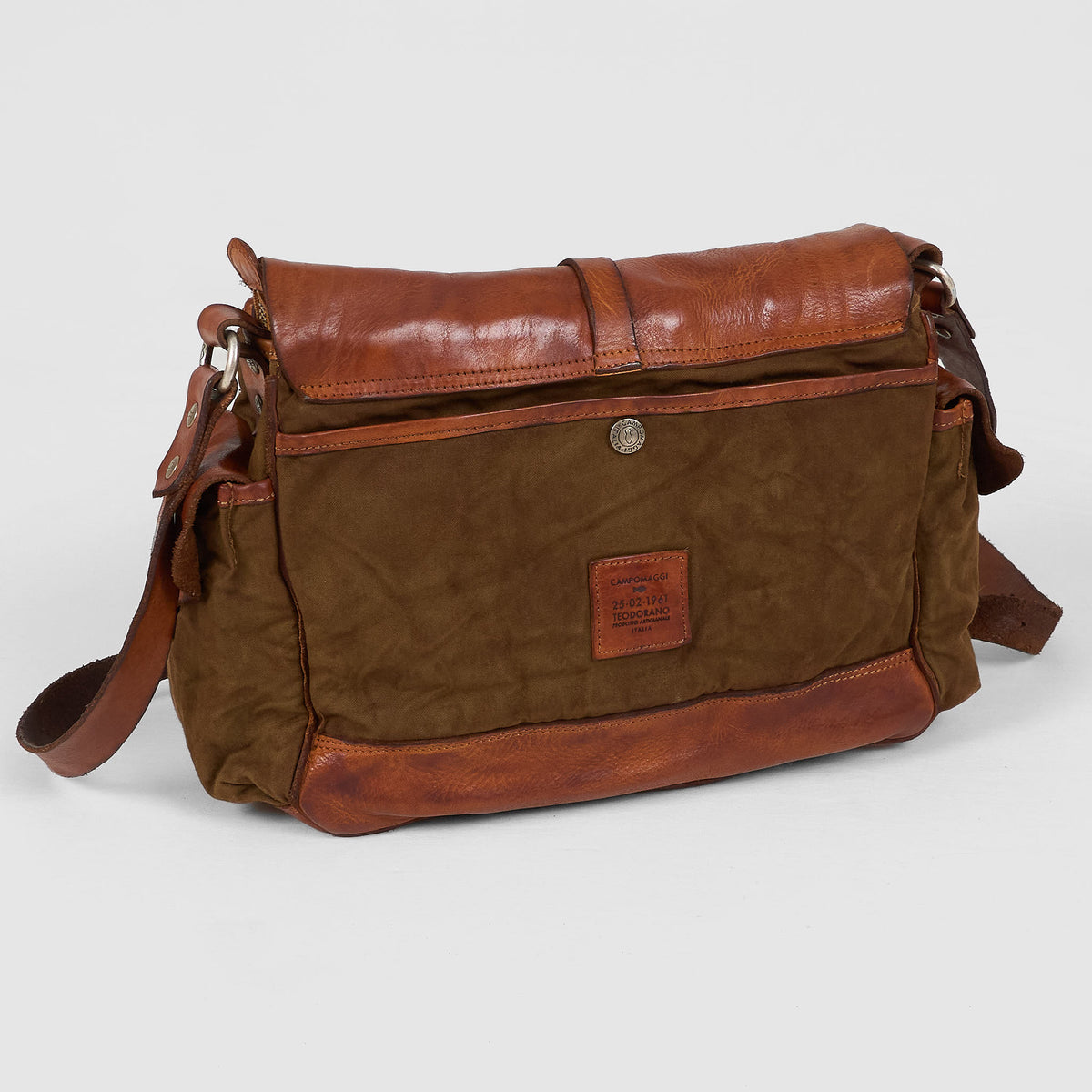 Campomaggi Canvas Leather Shoulder Bag