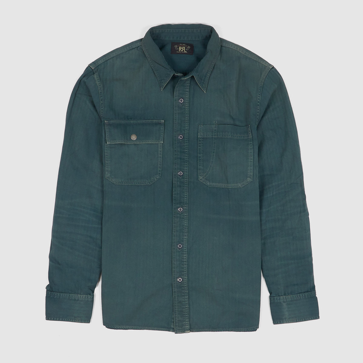 Double RL Long Sleeve Herringbone Work Shirt