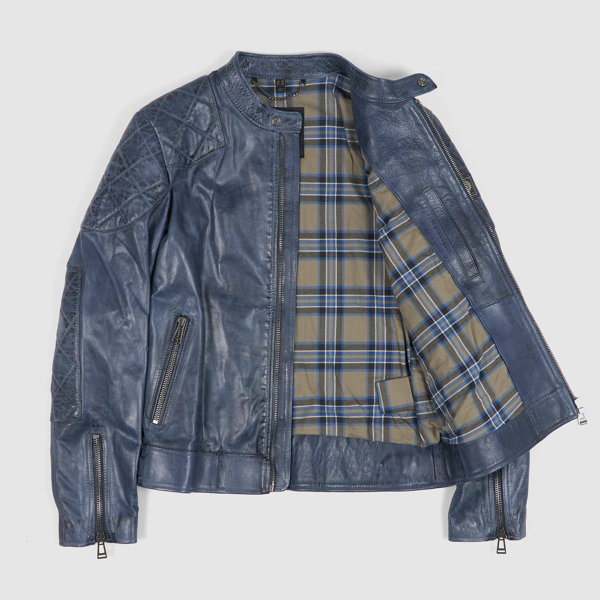 Belstaff Outlaw Hand Waxed Leather Jacket Cotton Lining