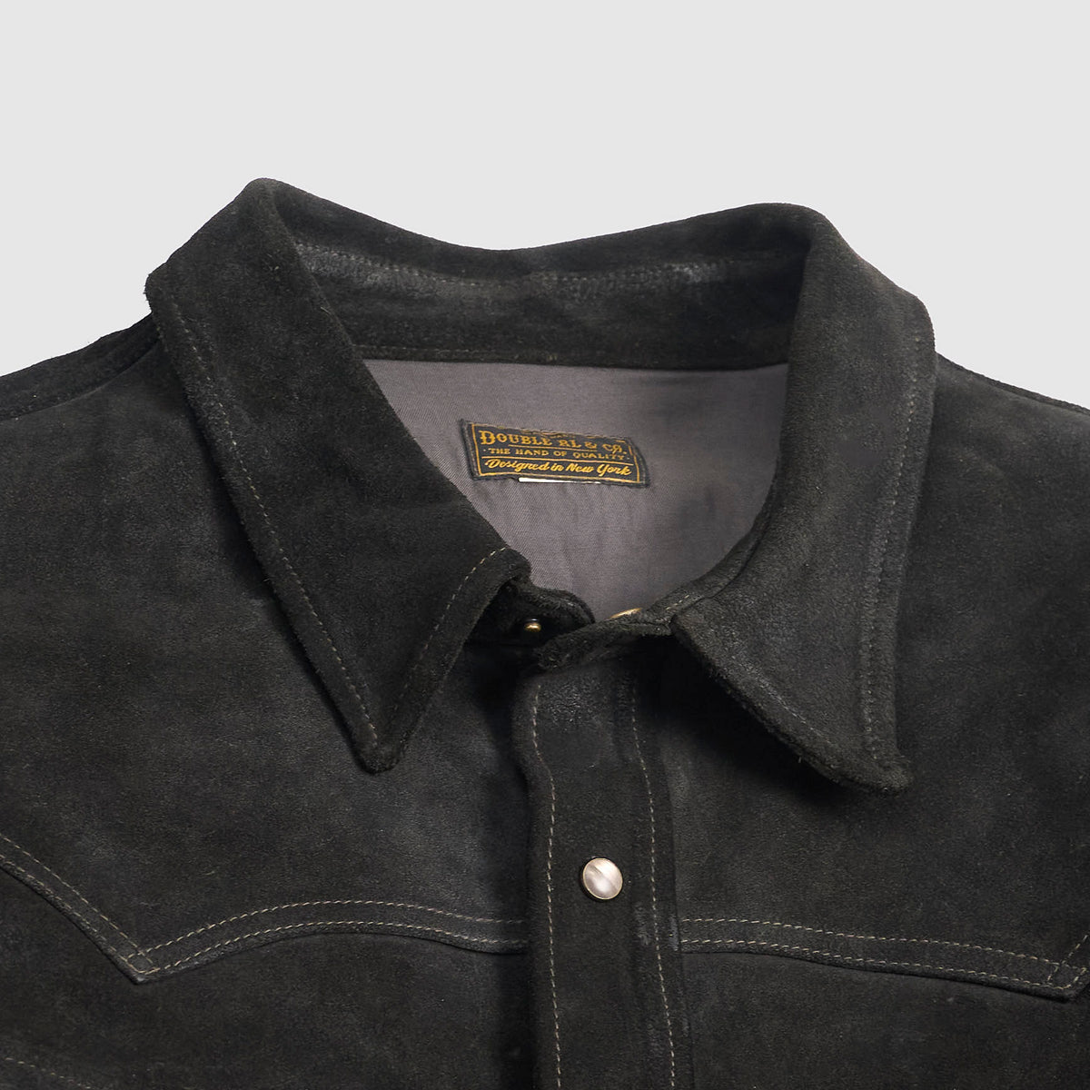 Double RL Leather Overshirt Jacket