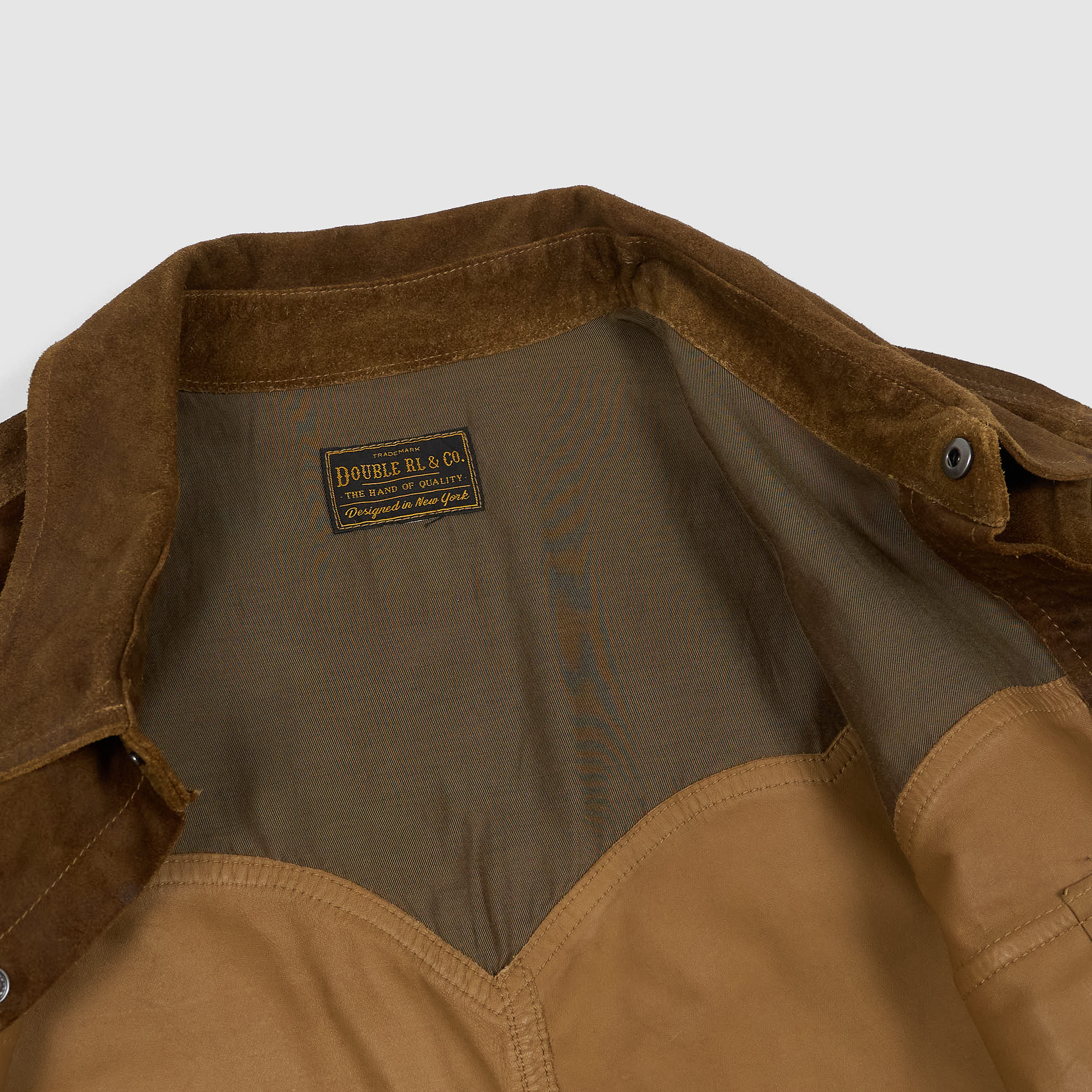 Double RL Leather Overshirt Jacket DeeCee style - Main Image