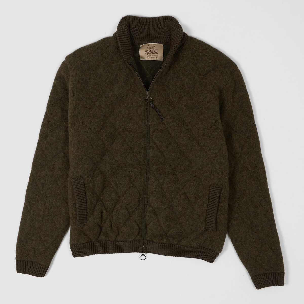 Rakki Quilted Baby Camel Blend Zip Cardigan Steve McQueen Jacket