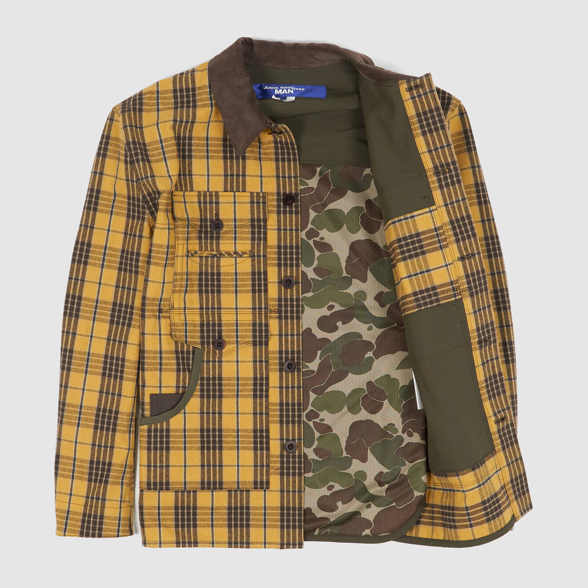 Junya Watanabe Plaid Work Jacket With Camouflage Lining