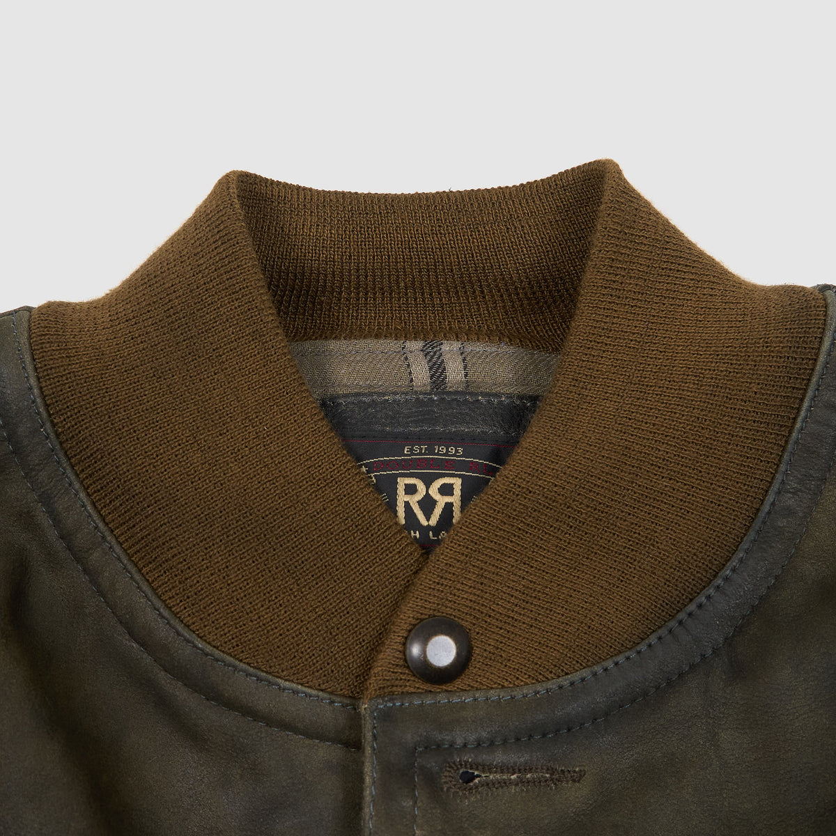 Double RL Time-Worn Indigo Dyed Leather Flying Jacket