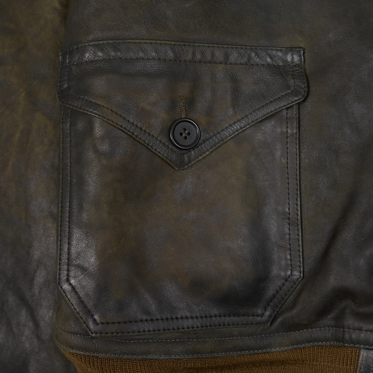 Double RL Time-Worn Indigo Dyed Leather Flying Jacket