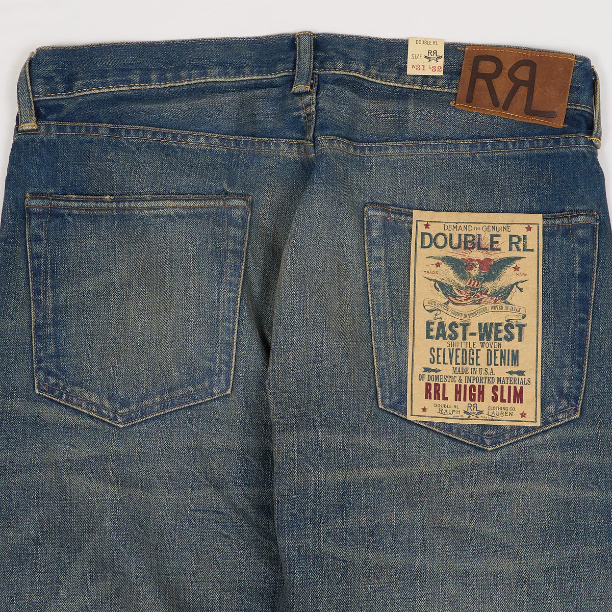 Double RL High Slim Full Length Yosemite Stone Wash East West Jeans