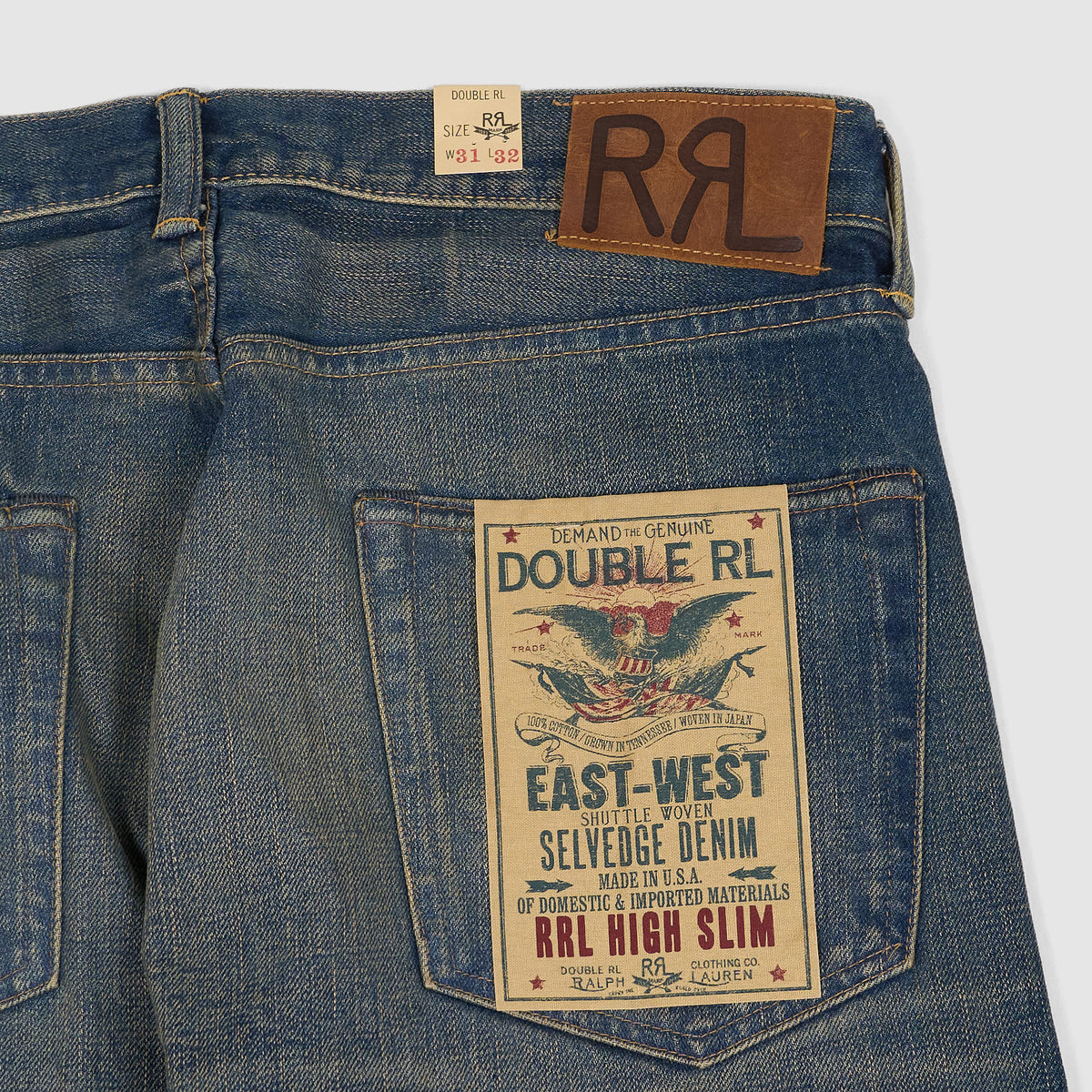 Double RL High Slim Full Length Yosemite Stone Wash East West Jeans