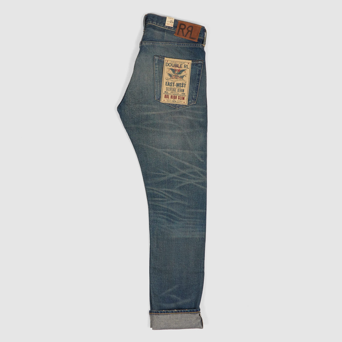 Double RL High Slim Full Length Yosemite Stone Wash East West Jeans