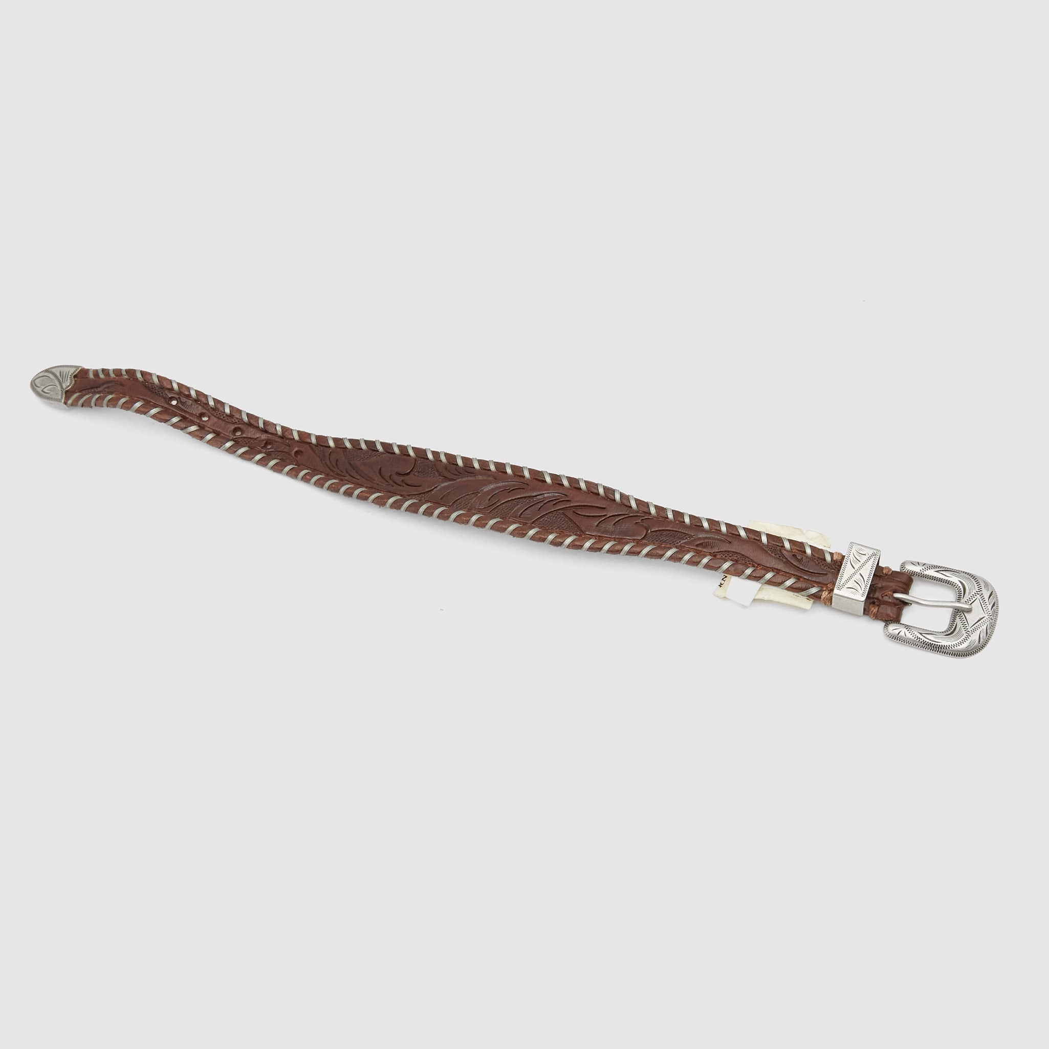 Double RL Hand Tooled Leather Bracelet - DeeCee style
