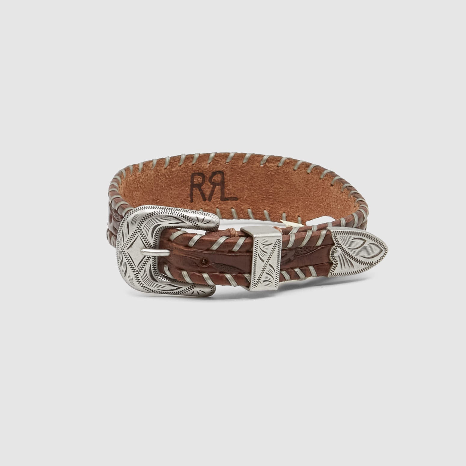 Double RL Hand Tooled Leather Bracelet - DeeCee style