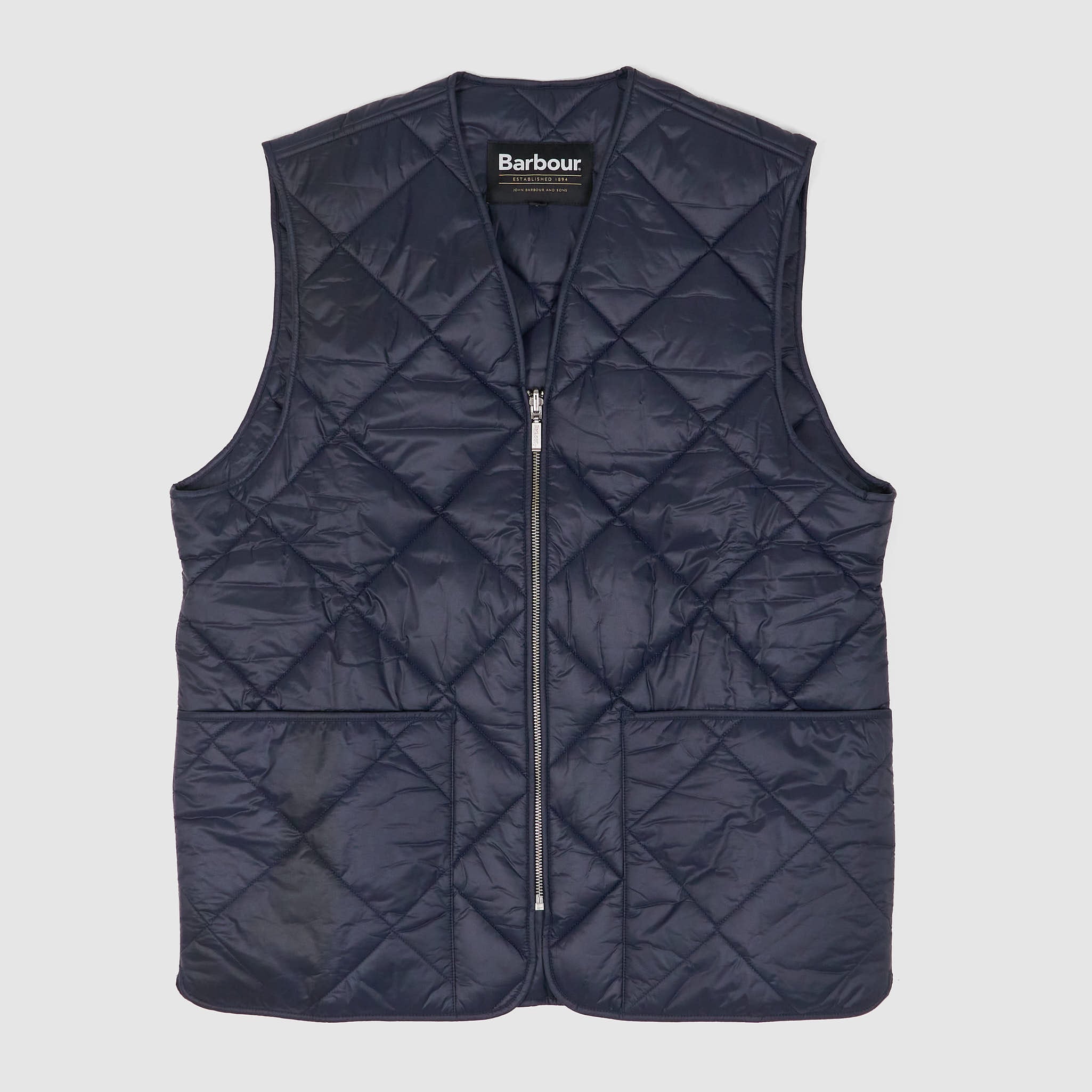 Barbour navy vest sales