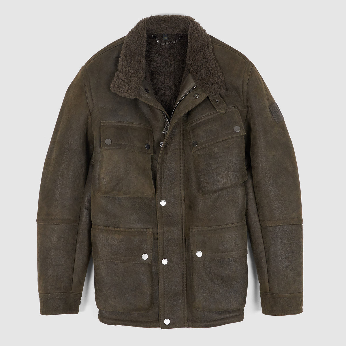 Belstaff Trailmaster Tribute Shearling Leather Coat