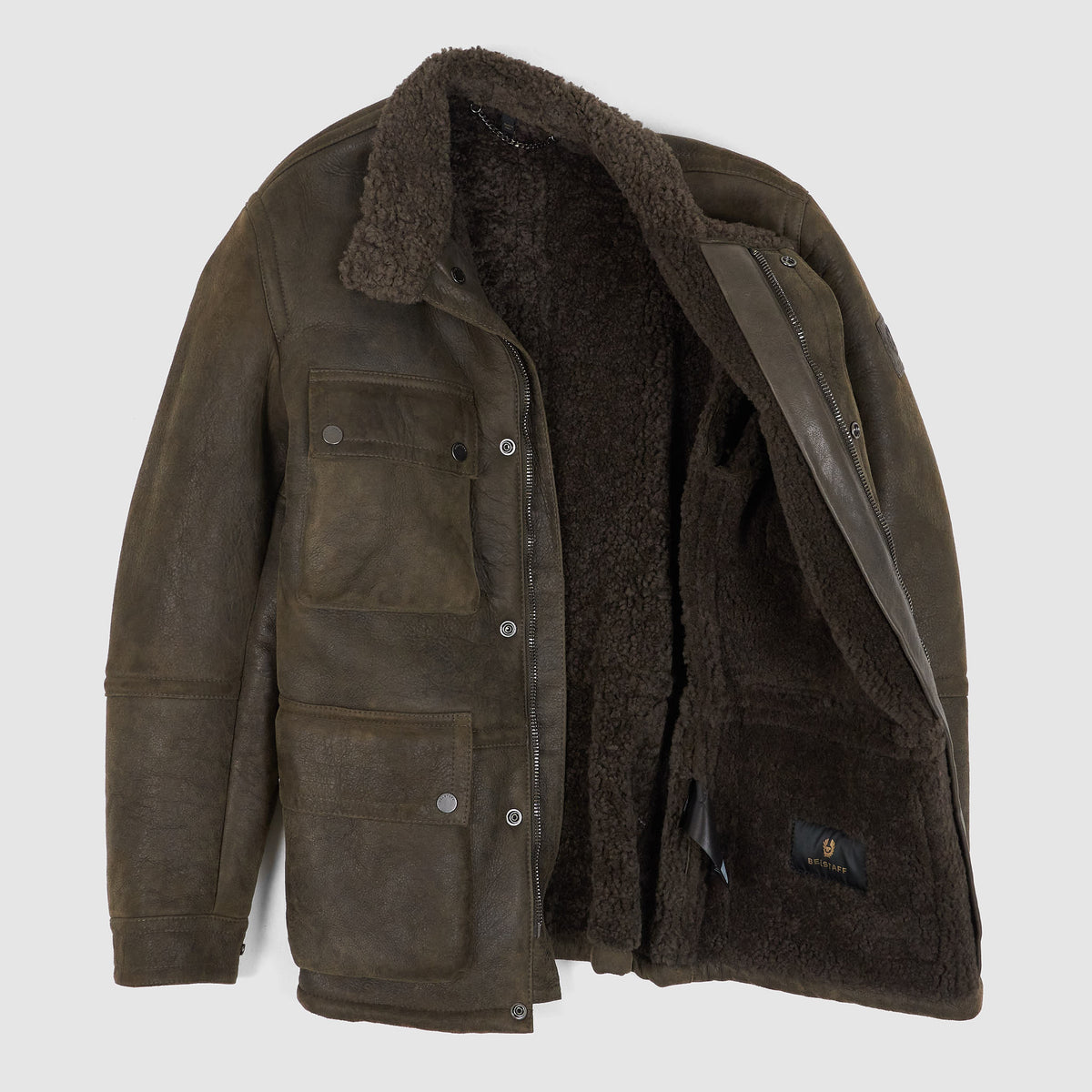 Belstaff Trailmaster Tribute Shearling Leather Coat