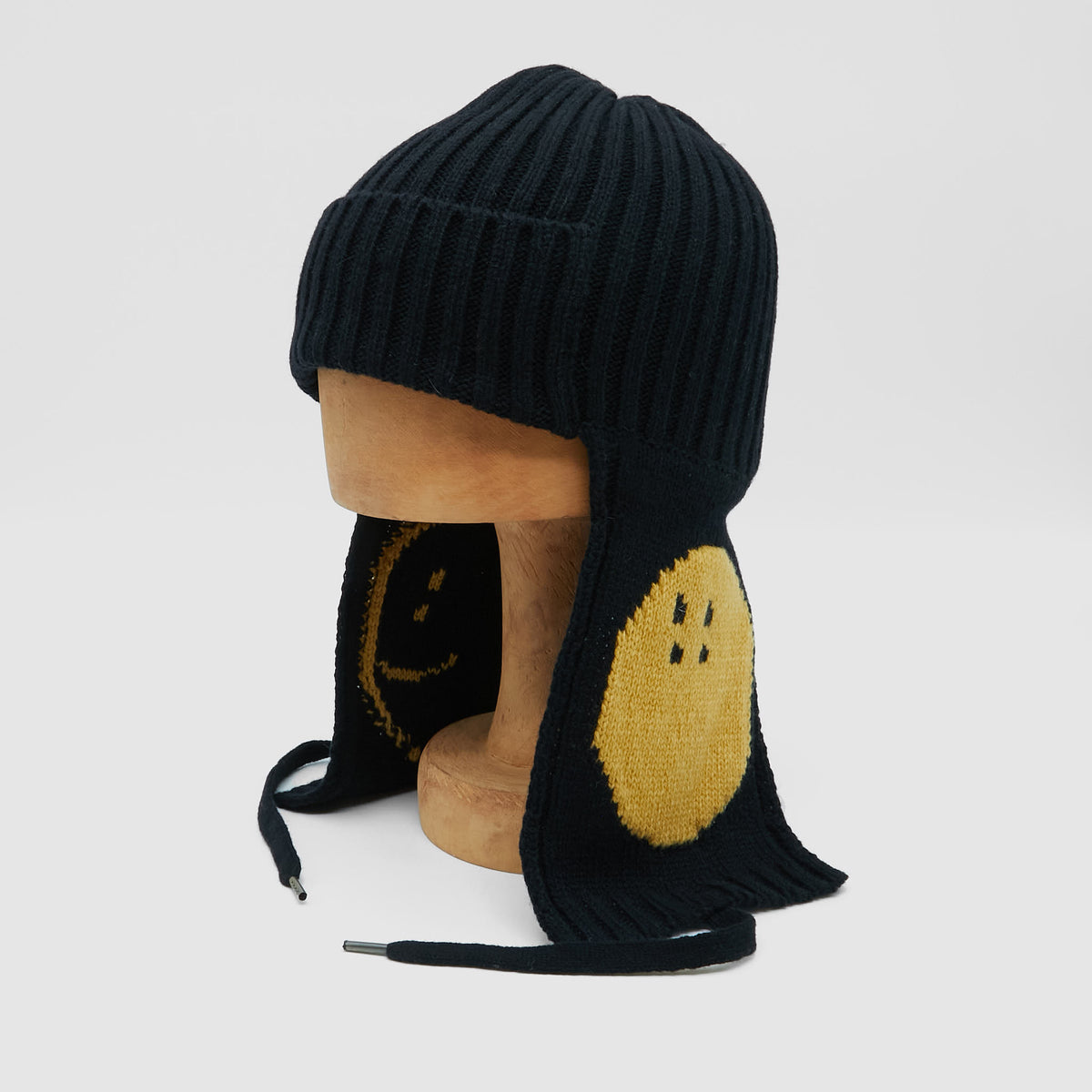 Kapital Ear Flaps Smiley Wool Beanie