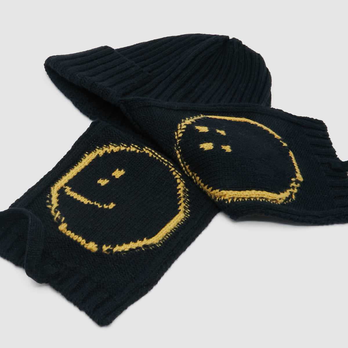 Kapital Ear Flaps Smiley Wool Beanie