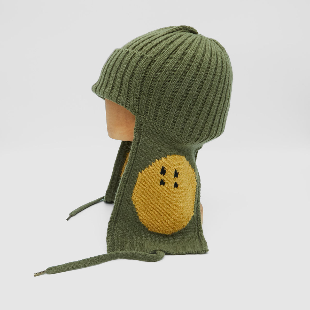 Kapital Ear Flaps Smiley Wool Beanie