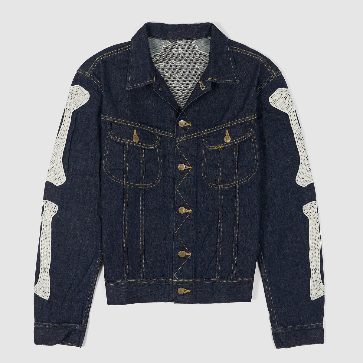 Kapital Bone Tuxedo Bone Embroidered 11,5 Oz. Denim jacket