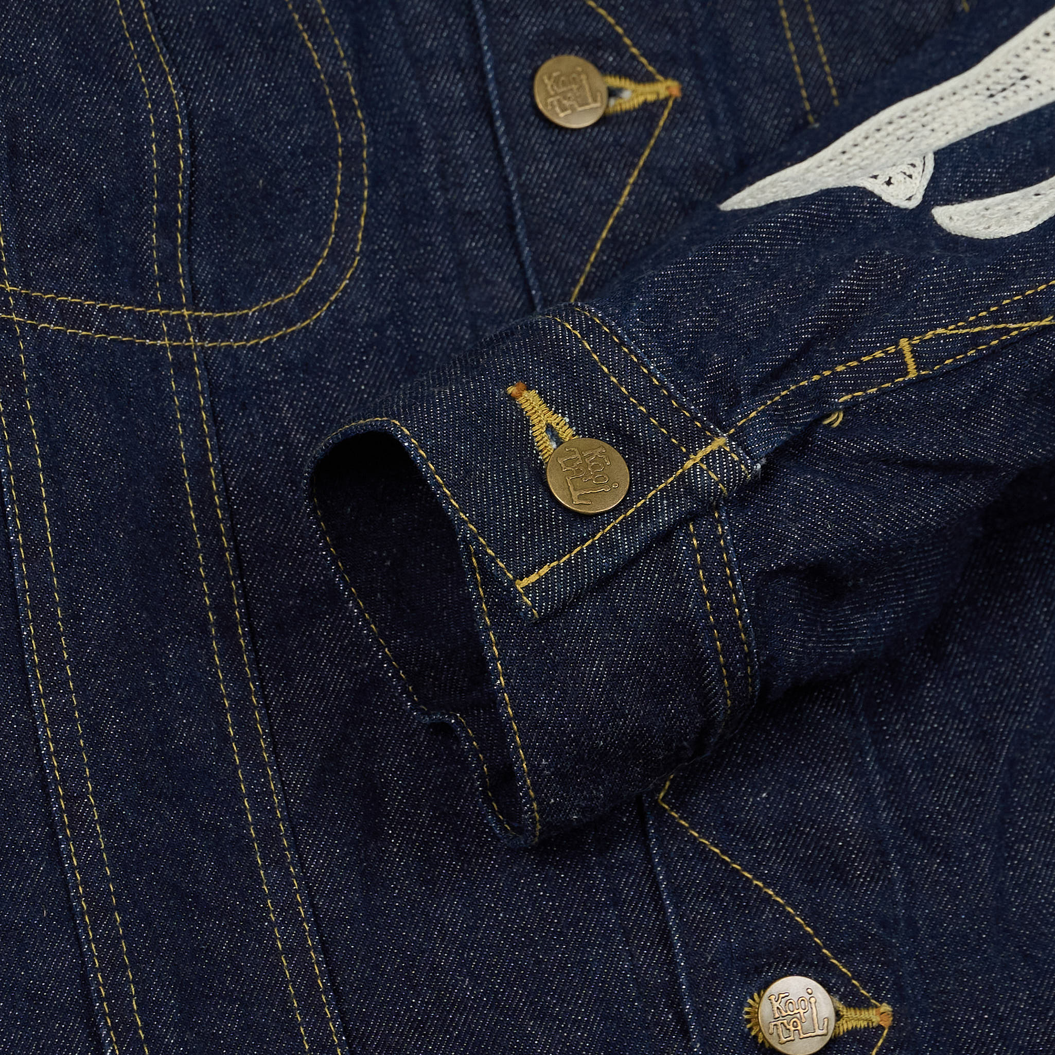 Kapital Bone Tuxedo Bone Embroidered 11,5 Oz. Denim jacket 