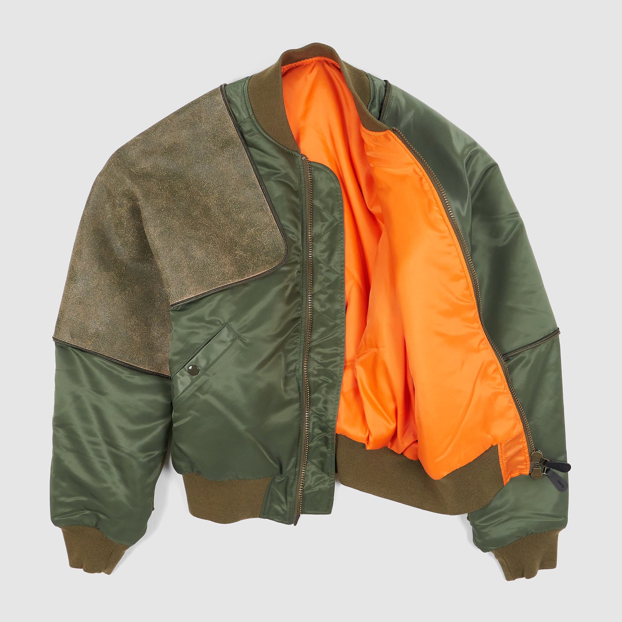 Kapital MA-1 Sham Crack Pillow Leather Bomber Jacket - DeeCee style