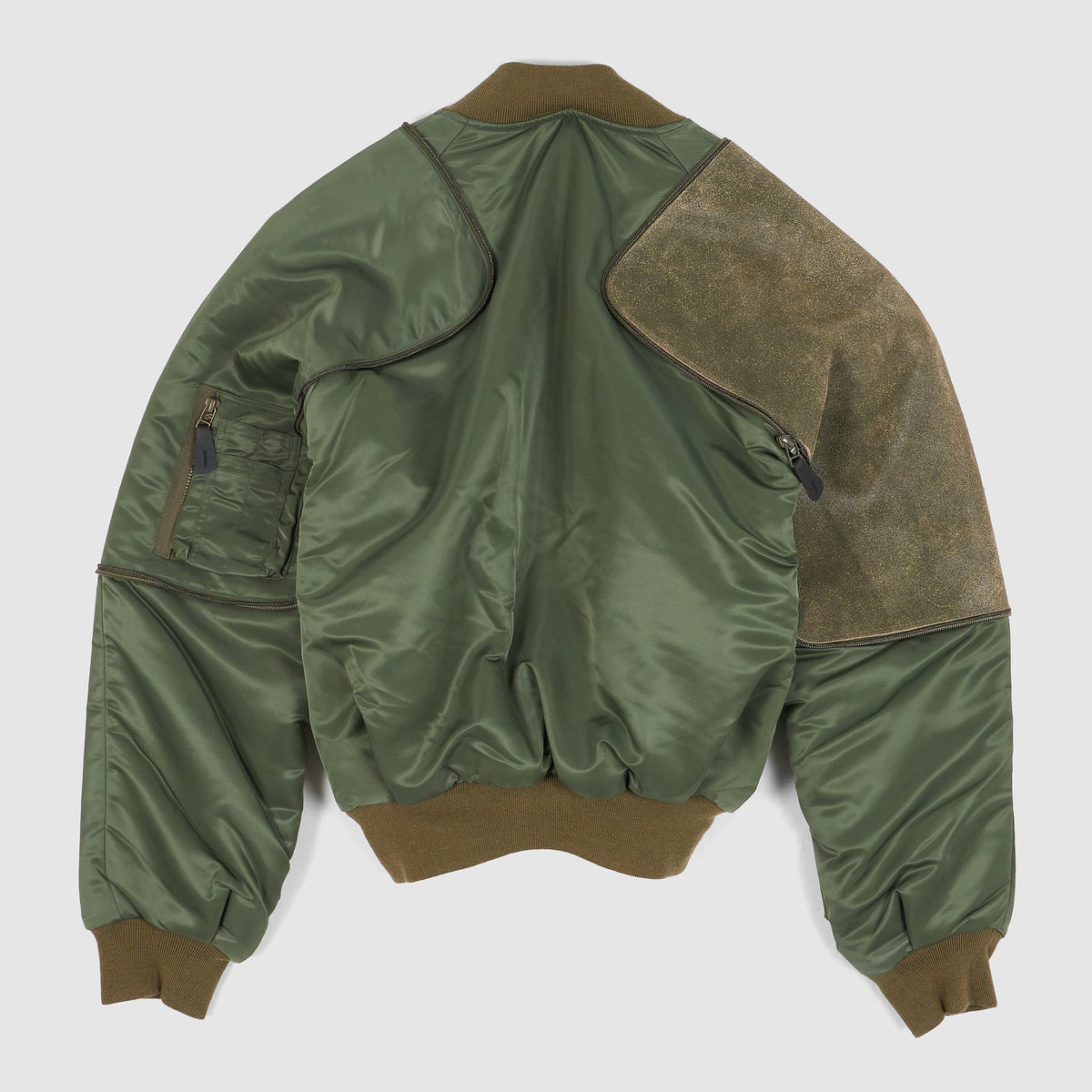 Kapital MA-1 Sham Crack Pillow Leather Bomber Jacket