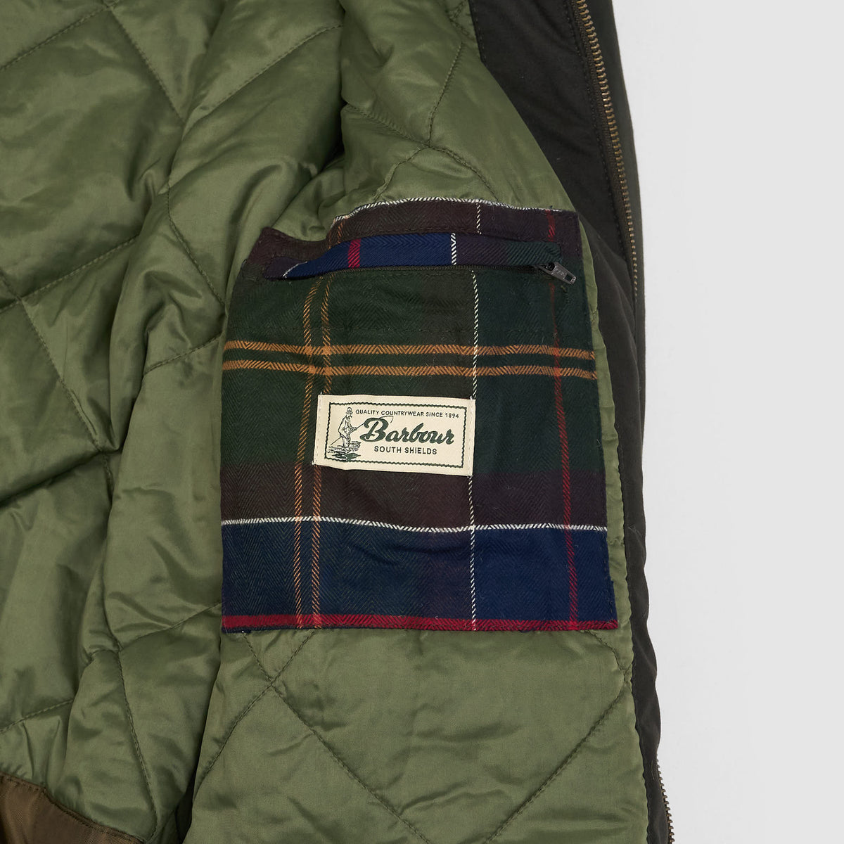 Barbour Warm Quilted Waxed 6oz. Cloth Parka with Removable Hood