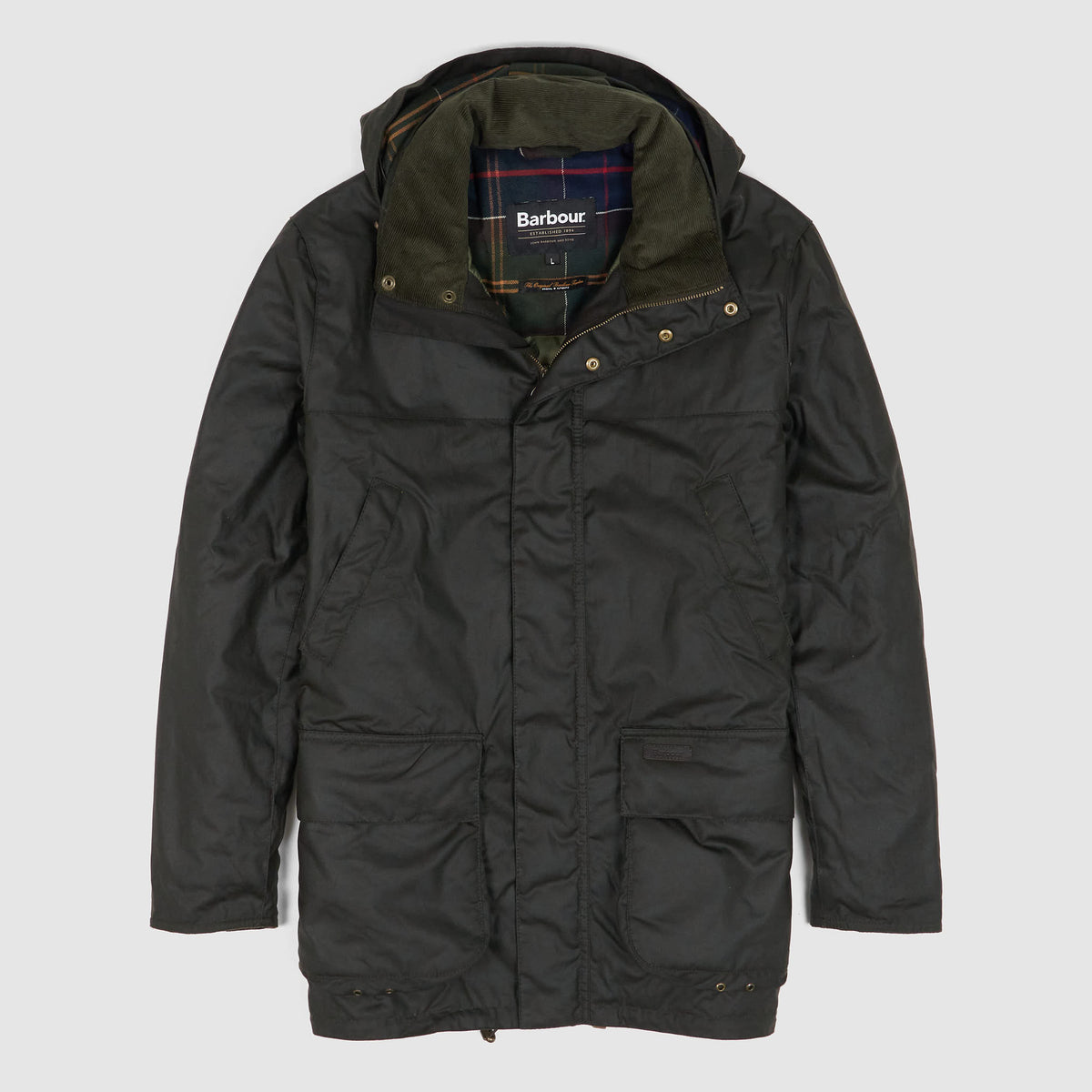 Barbour Warm Quilted Waxed 6oz. Cloth Parka with Removable Hood