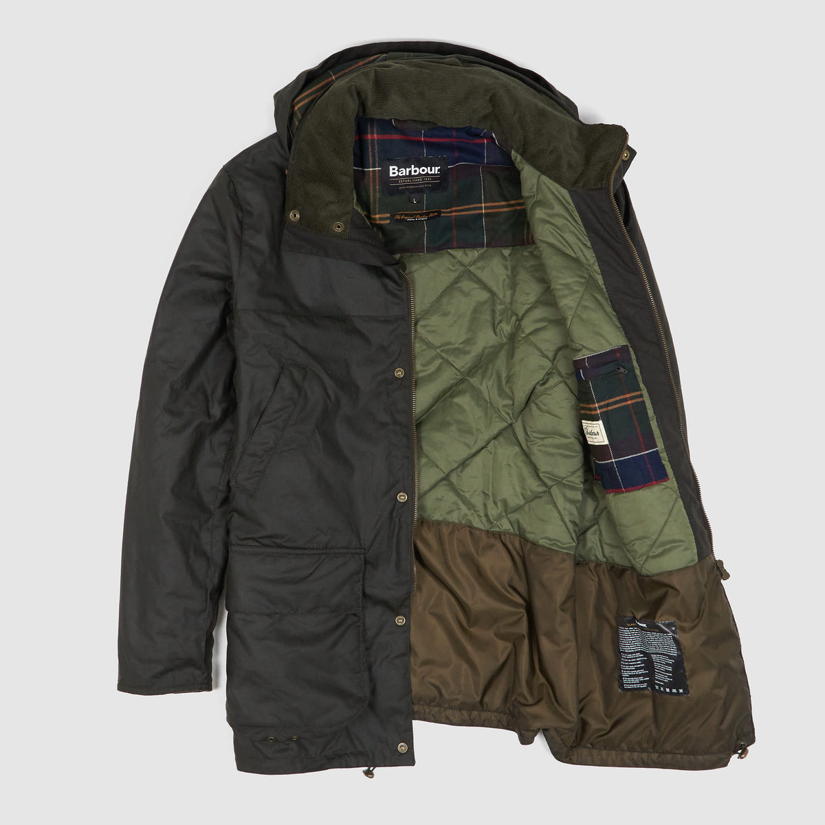 Barbour Warm Quilted Waxed 6oz. Cloth Parka with Removable Hood