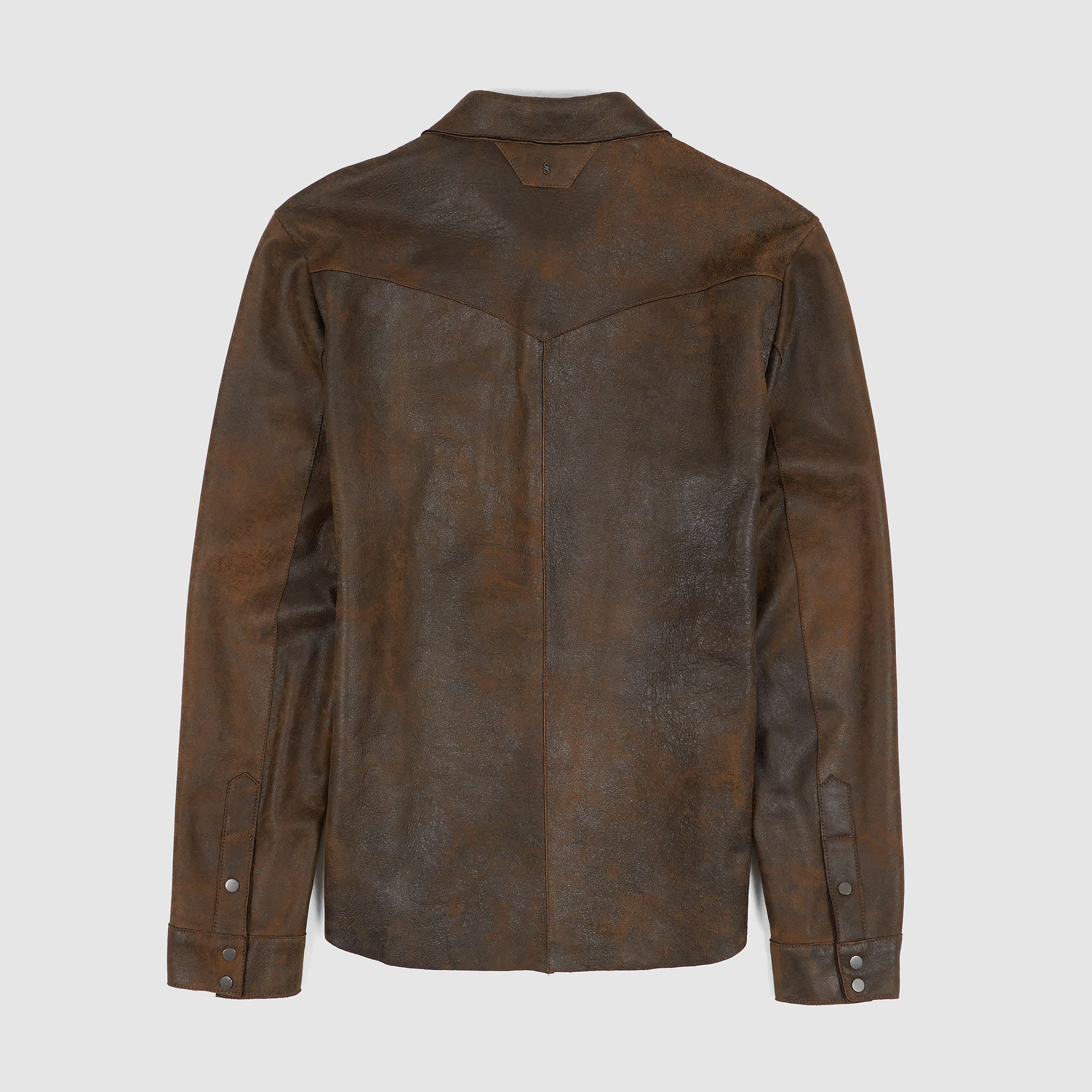 Salvatore Santoro Button Up Leather Western Overshirt Jacket