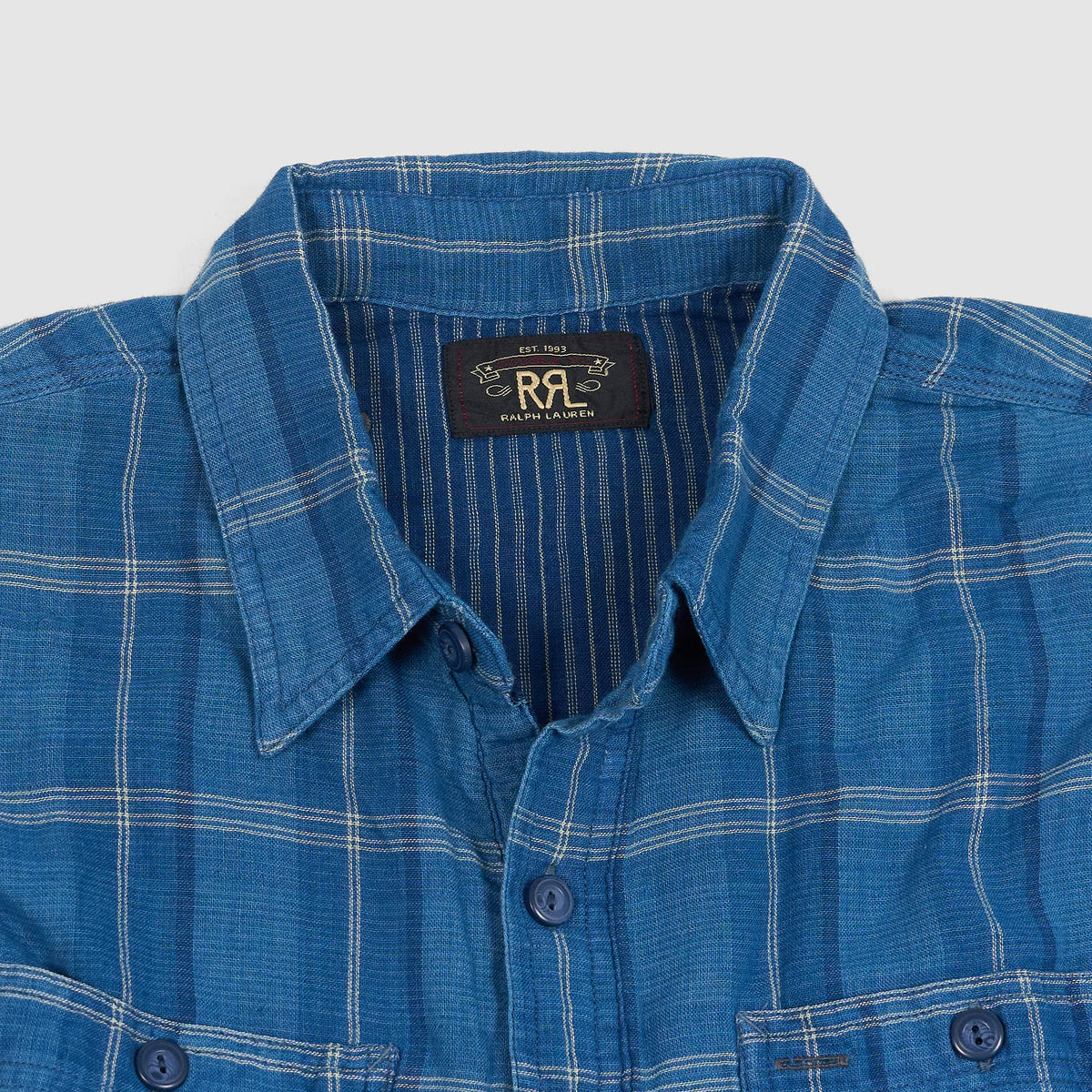 Double RL Indigo Plaid Doubleface Shirt