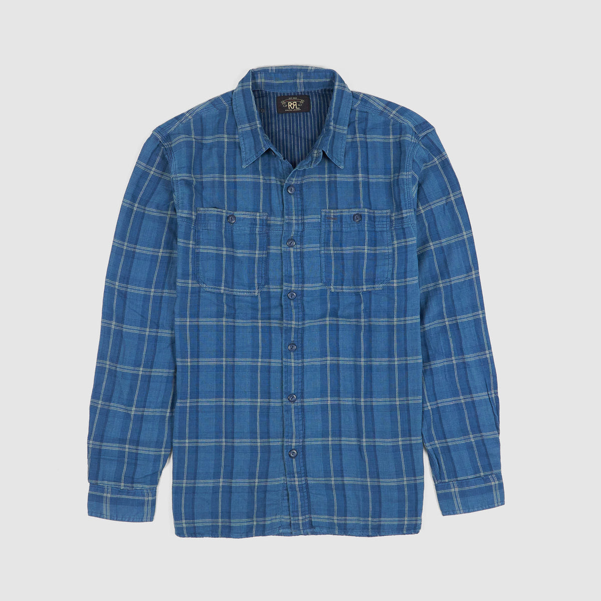 Double RL Indigo Plaid Doubleface Shirt