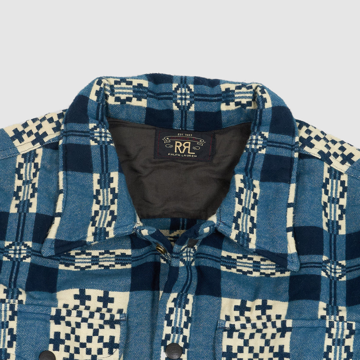 Double RL Patterned Jacquard Woven Overshirt