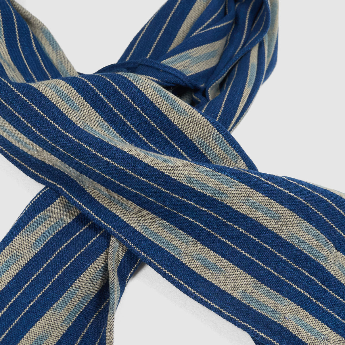 Double RL Indigo Striped Cotton Scarf