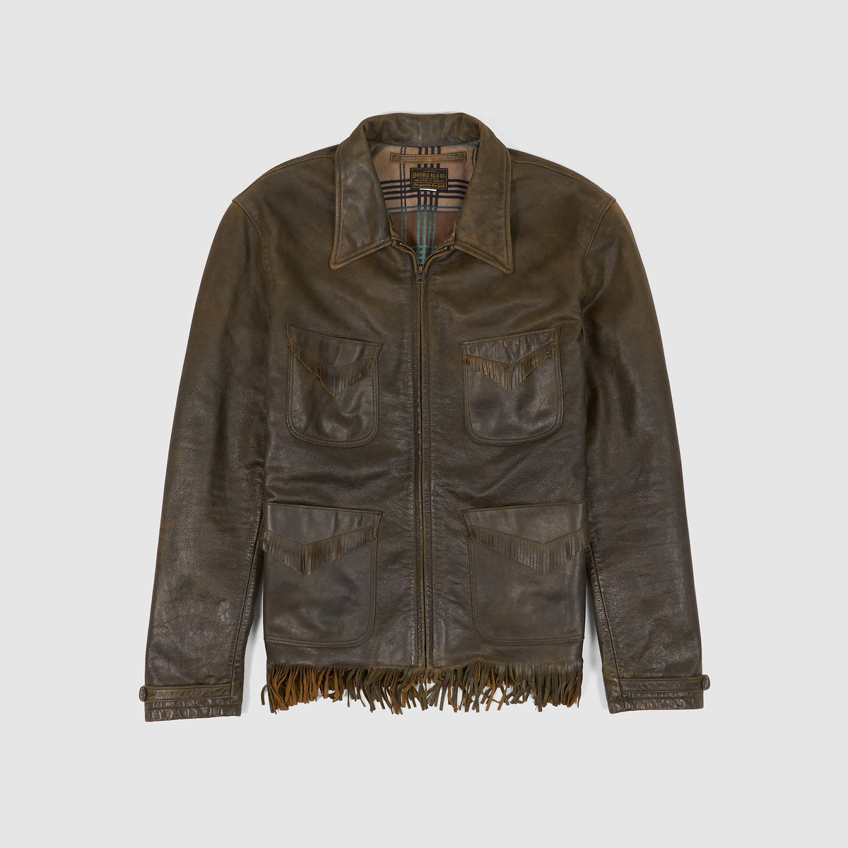 Double RL Western Leather Fringe Jacket