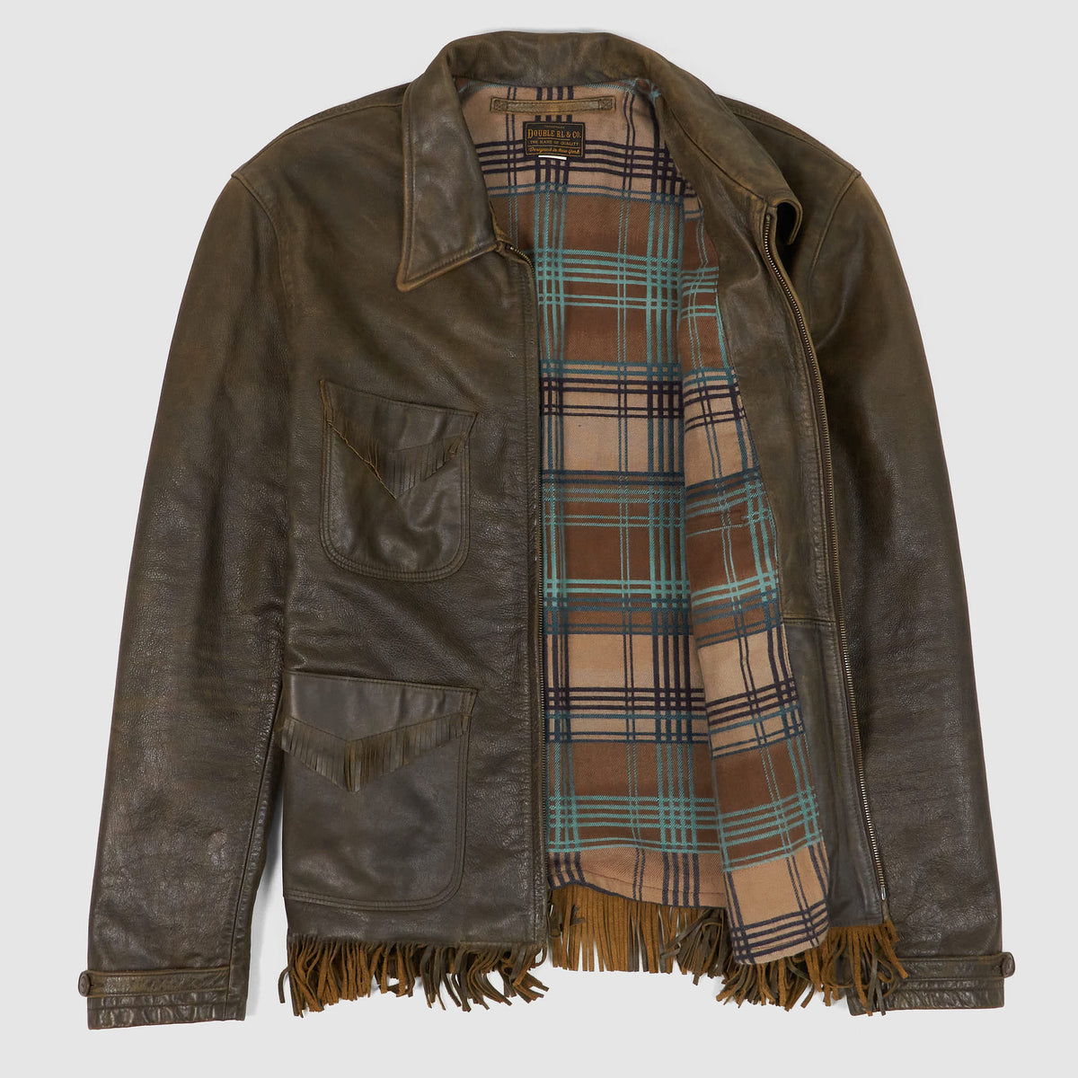 Double RL Western Leather Fringe Jacket