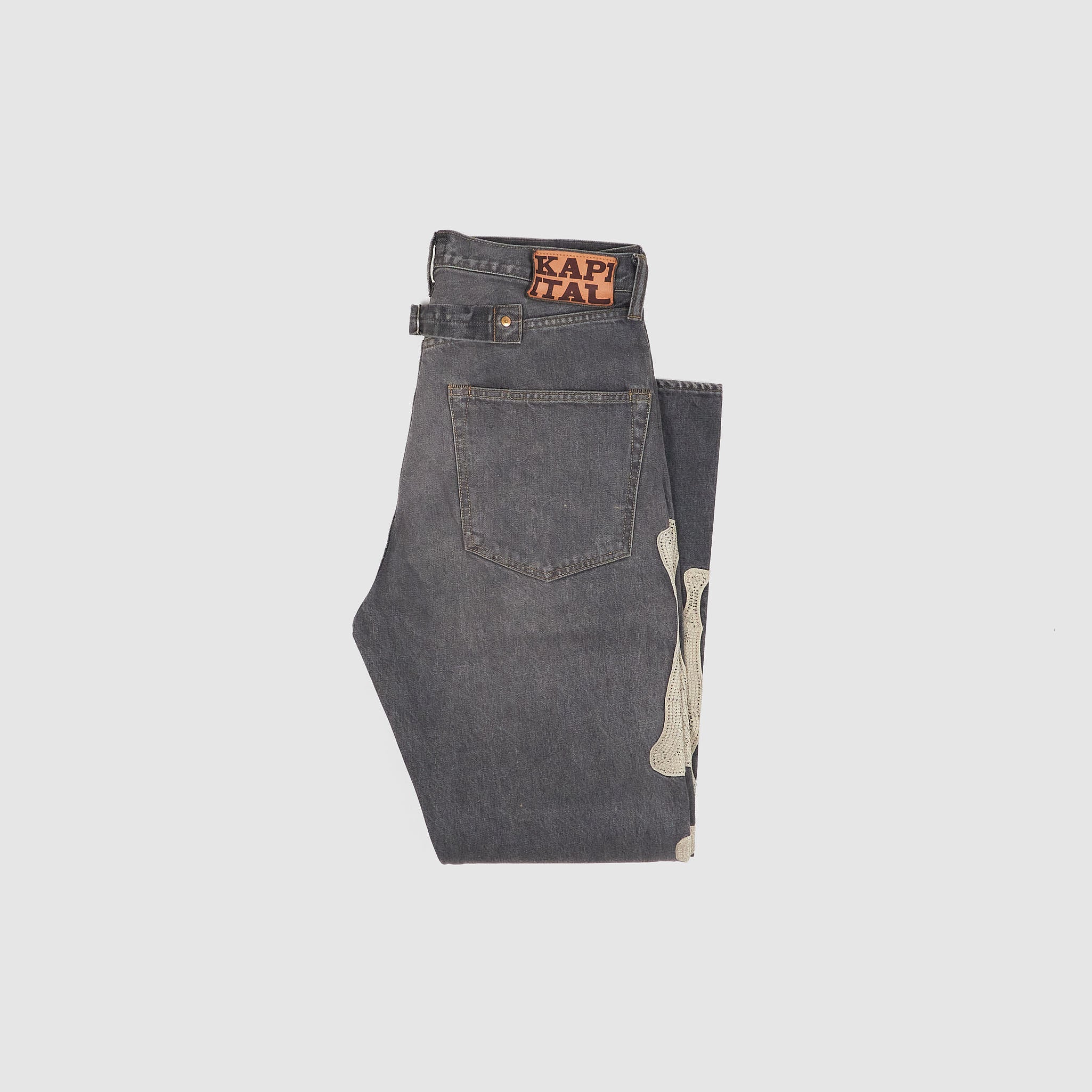 Kapital Kountry 14oz Black Skeleton Denim - DeeCee style