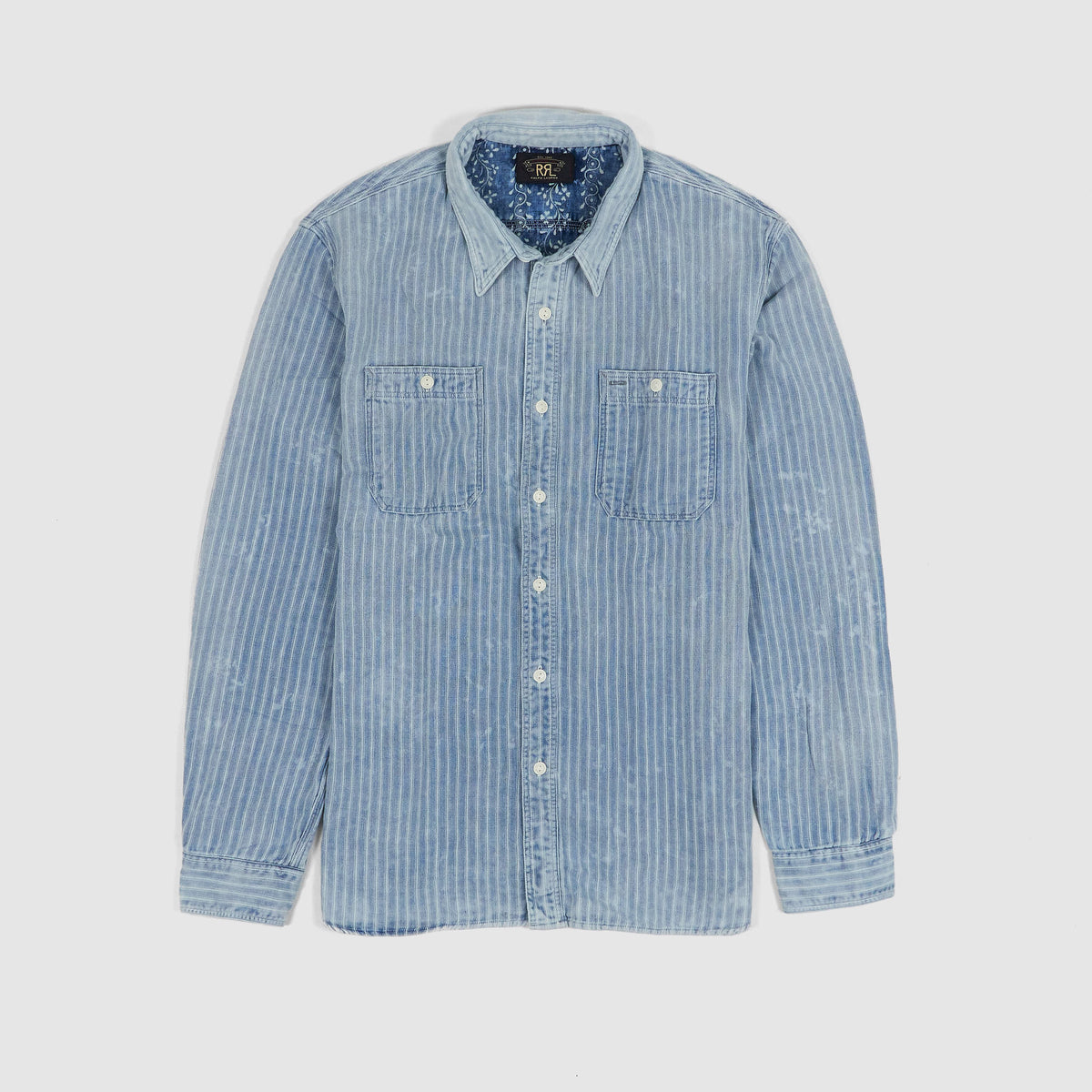 Double RL Indigo Striped Double Face Work Shirt