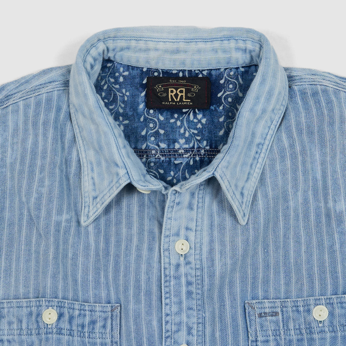 Double RL Indigo Striped Double Face Work Shirt