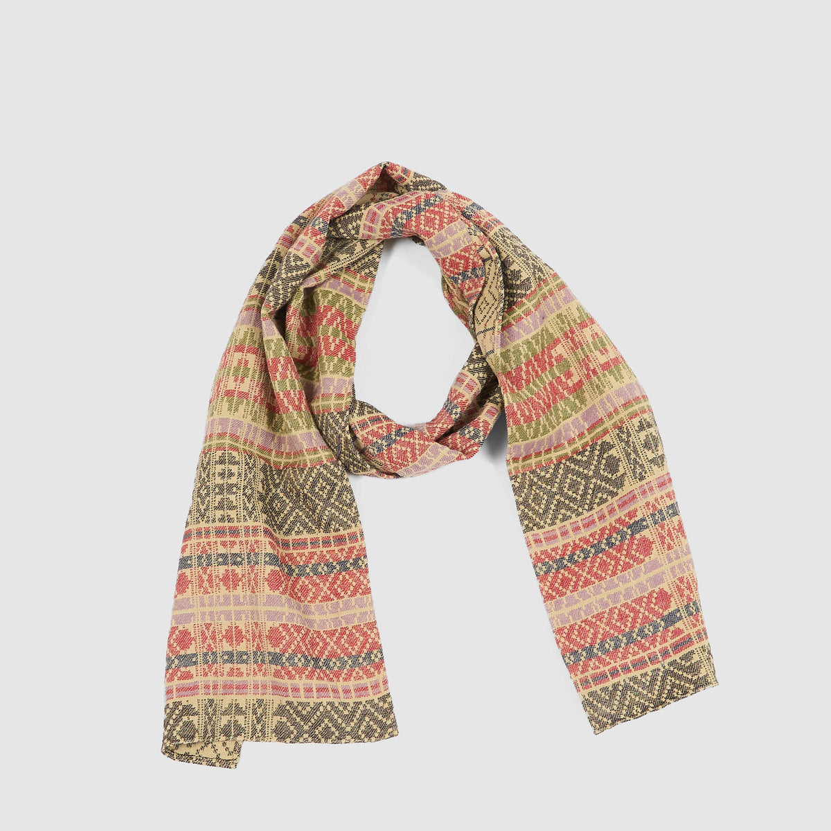 Double RL Jacquard Scarf Pure Cashmere