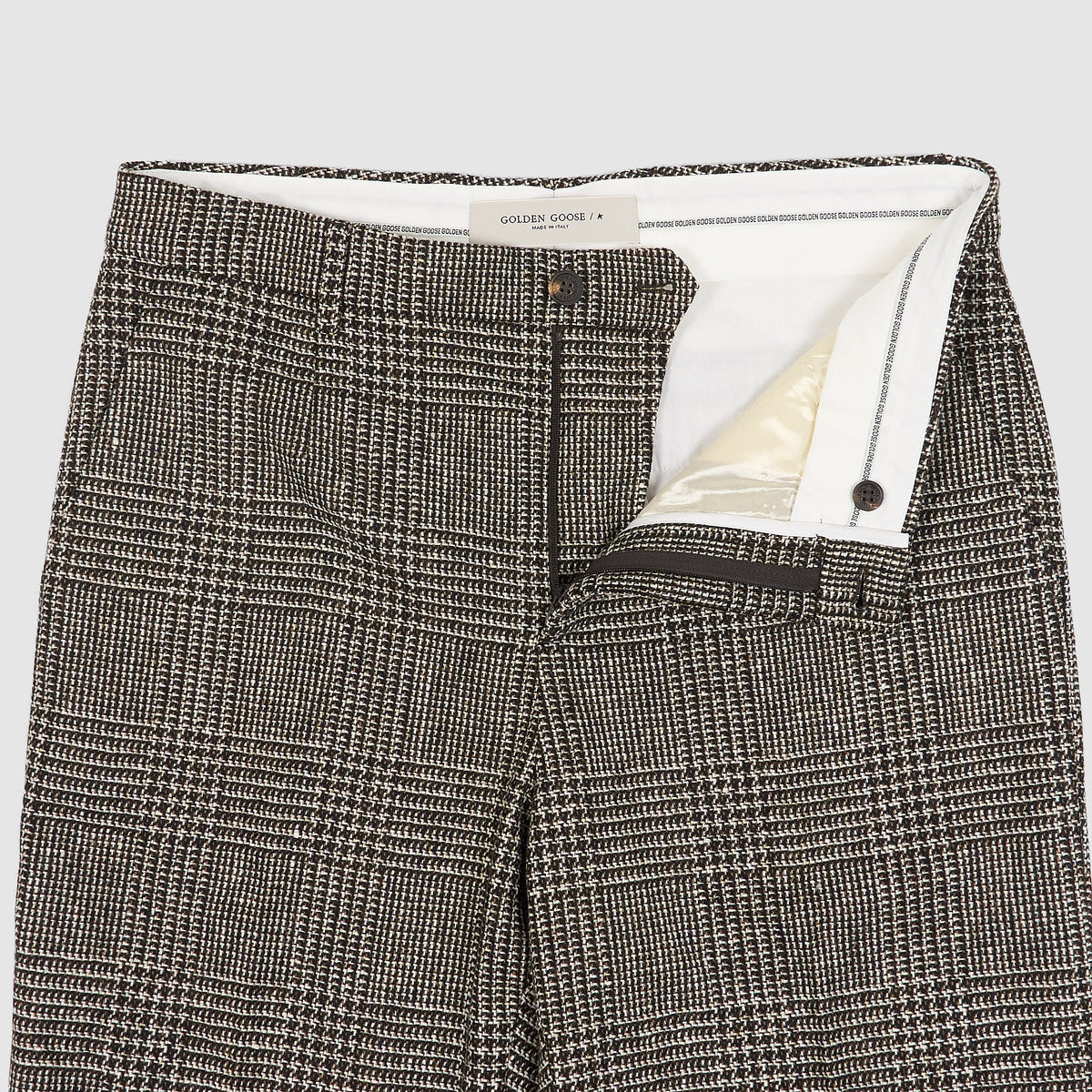 Golden Goose Wool-Blend Houndstooth Chino Trousers