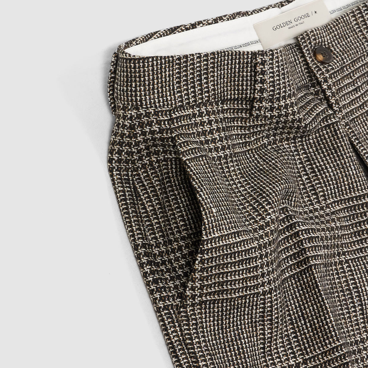 Golden Goose Wool-Blend Houndstooth Chino Trousers