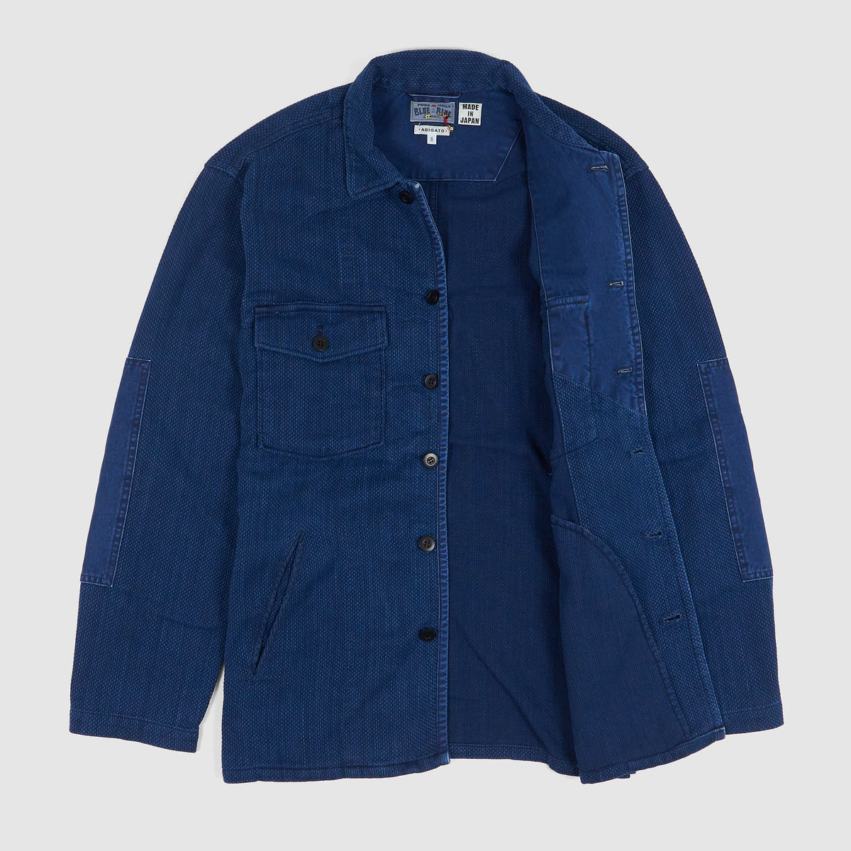 Blue Blue Japan Kasezome Sashiko Fatigue Overshirt Jacket