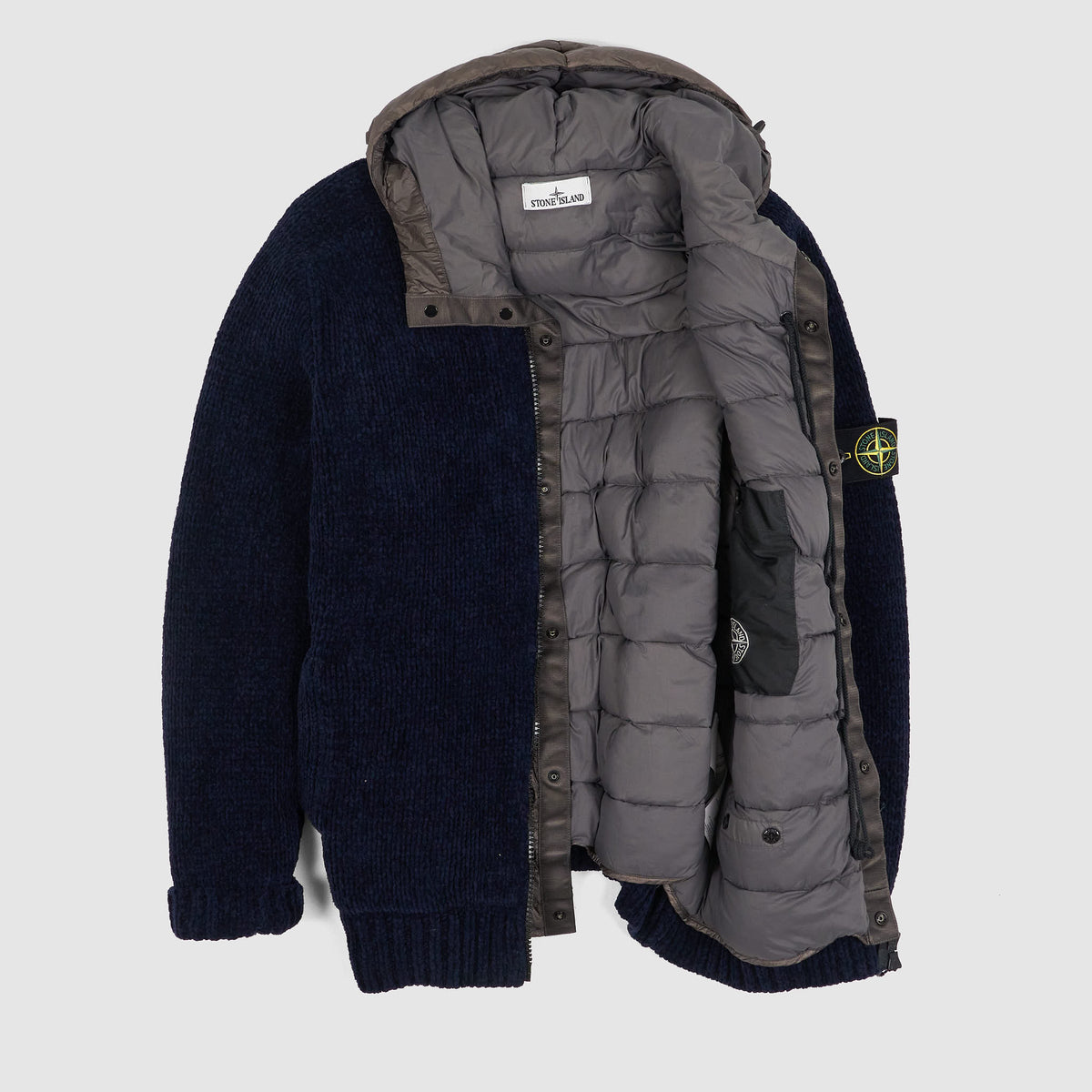 Stone Island Cotton Chenille Cardigan Down Jacket