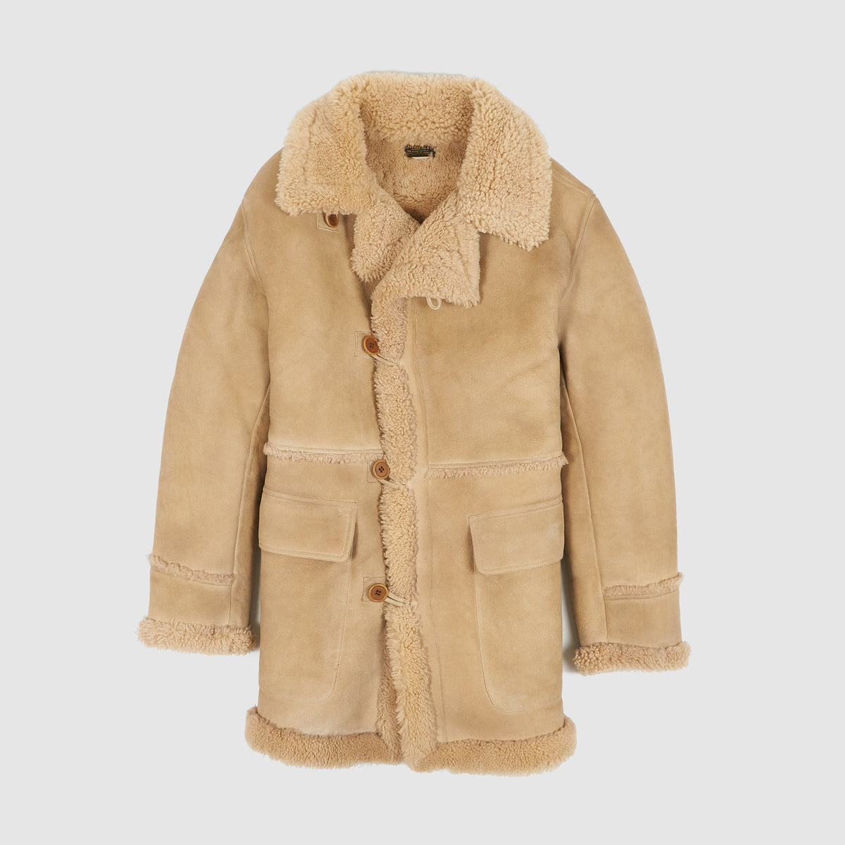 Double RL Mid -Length Shearling Coat