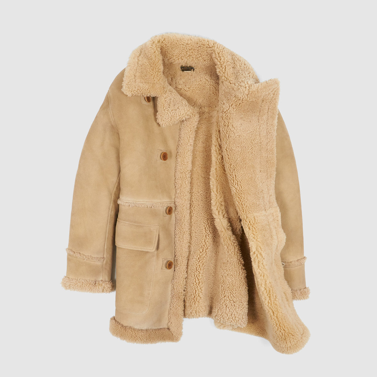 Double RL Mid -Length Shearling Coat