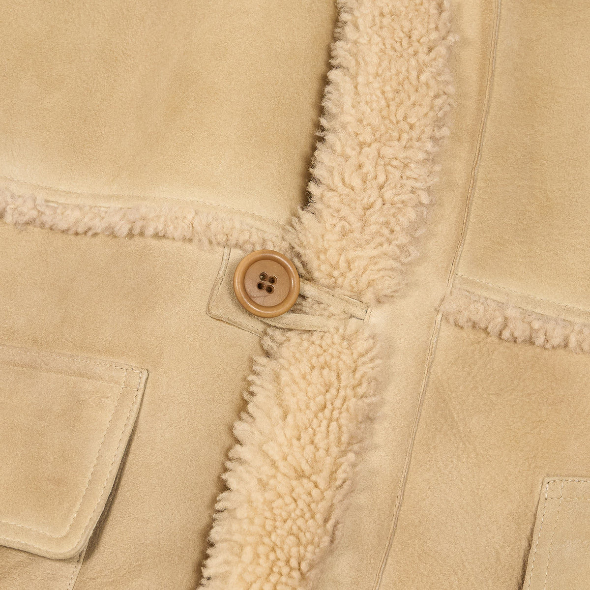 Double RL Mid -Length Shearling Coat