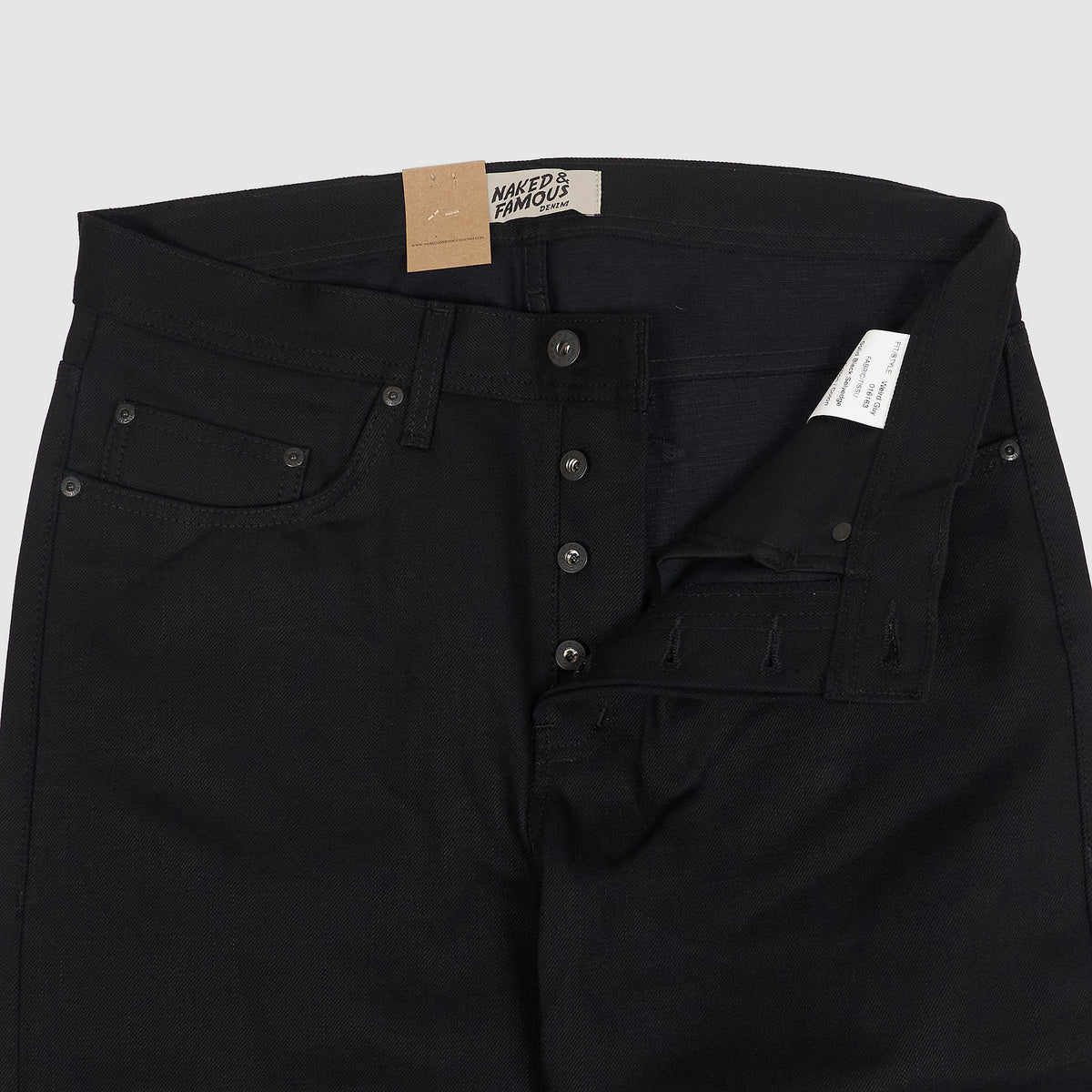 Naked &amp; Famous Denim 5P Weird Guy Solid Black