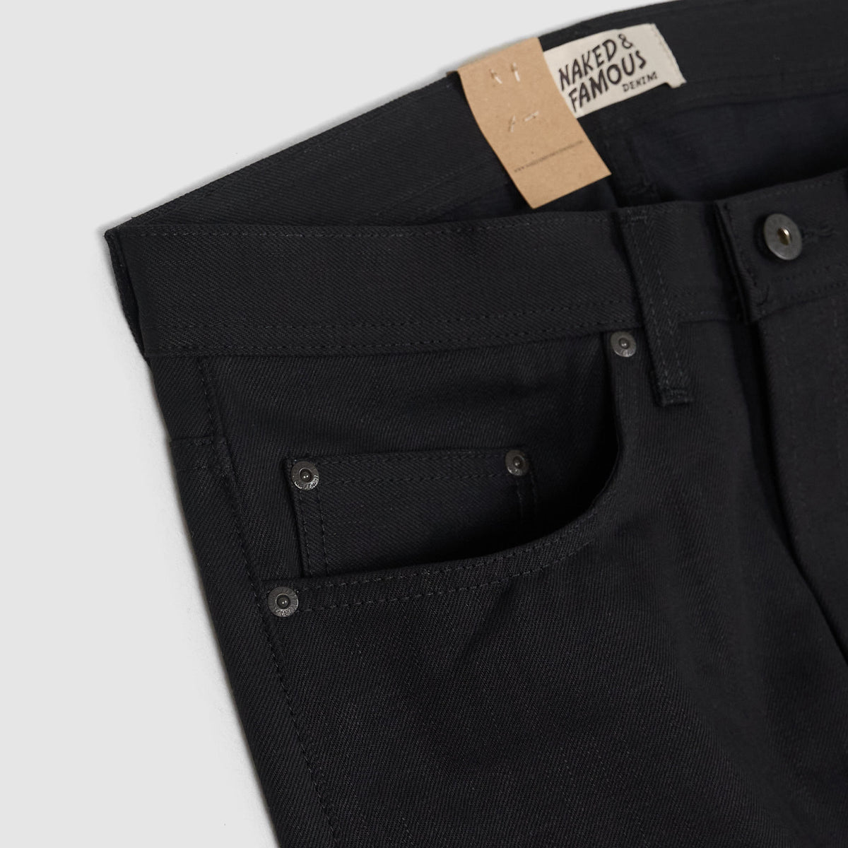 Naked &amp; Famous Denim 5P Weird Guy Solid Black